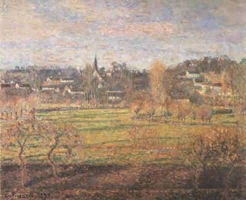 Février, soleil levant, Bazincourt, 1893, Camille Pissarro