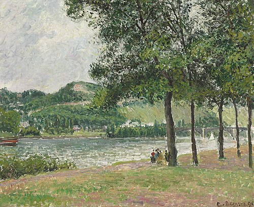 Cours-la-Reine in Rouen, Overcast Sky, 1898, Camille Pissarro
