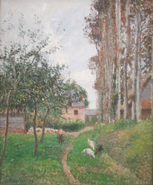 The Orchard at the Manoir d'Ango with Hens, Varengeville, 1899, Camille Pissarro