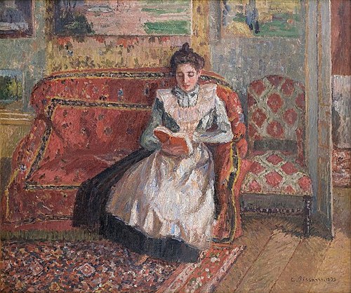 Jeanne Pissarro dite Cocotte, lisant, 1899, Camille Pissarro