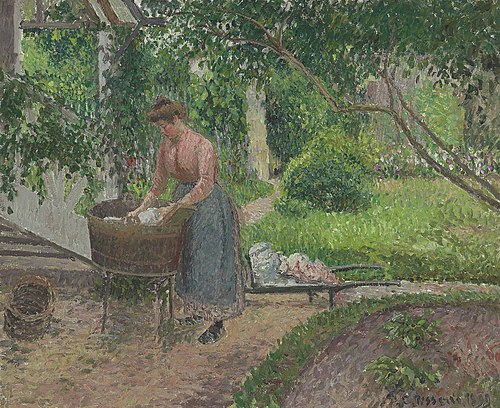 Woman Washing Clothes in the Garden, Éragny, 1899, Camille Pissarro