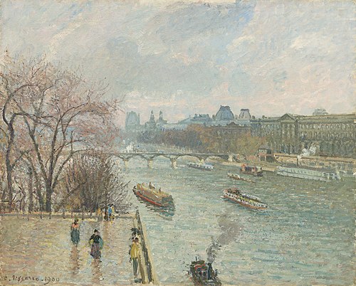 The Louvre, Afternoon, Rainy Weather (First Series), 1900, Camille Pissarro