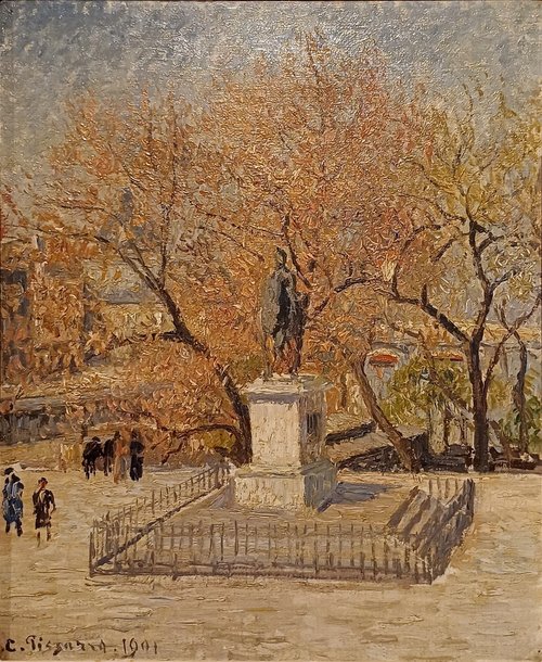 Statue de Henri IV, début de printemps, 1901, Camille Pissarro