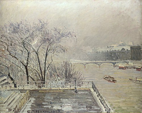 The Louvre, Morning, Effect of Snow (Second Series), 1902, Camille Pissarro
