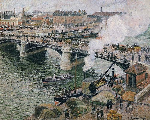 Pont Boieldieu in Rouen, Rainy Weather, 1896, Camille Pissarro