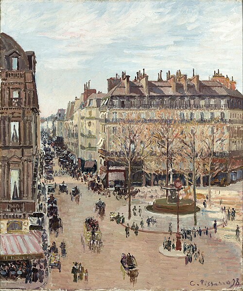 Paris, Rue Saint-Honoré, Sun Effect, Afternoon, 1898, Camille Pissarro