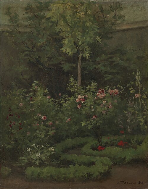 A Rose Garden, 1862, Camille Pissarro