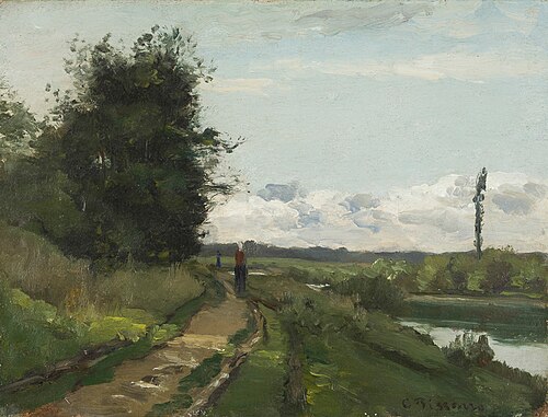 Les bords de la Seine à Bougival, 1864, Camille Pissarro