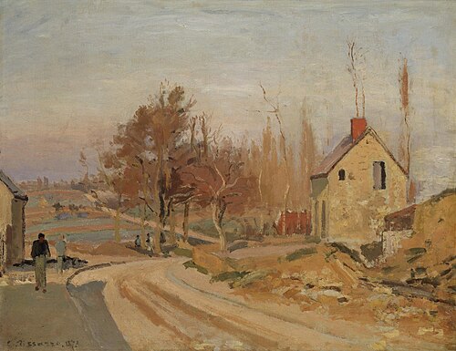 The Road to Osny at Pontoise, Hoar Frost, 1873, Camille Pissarro