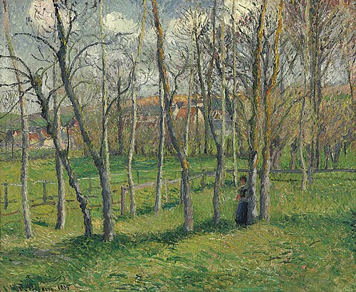 Prairie de Bazincourt, 1885, Camille Pissarro