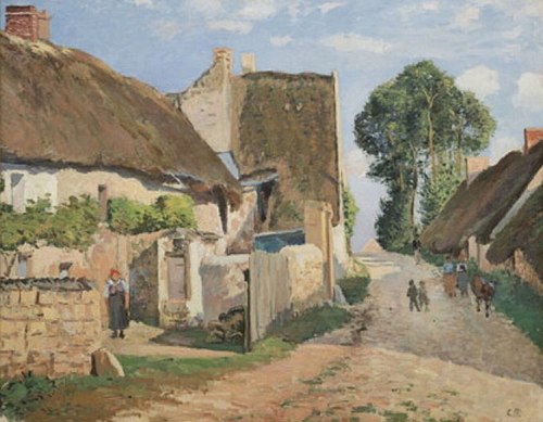 Chaumières à Auvers-sur-Oise, 1873, Camille Pissarro