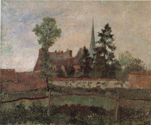 L’église et le manoir d’Éragny, 1884, Camille Pissarro