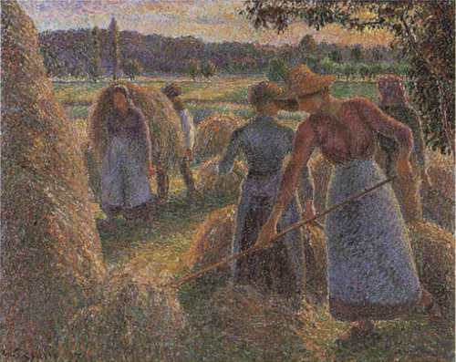 Faneuses, le soir, Éragny, 1893, Camille Pissarro