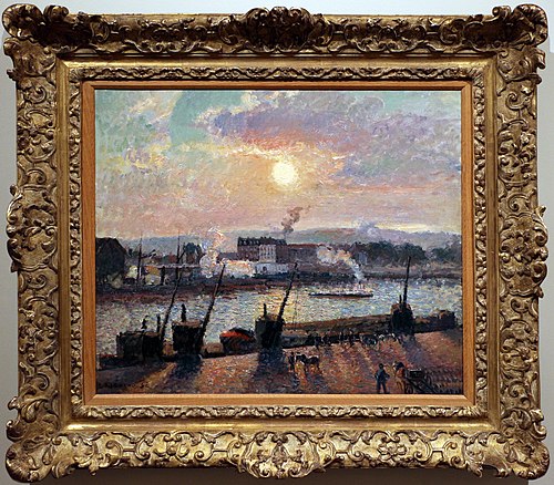 Sunset at Rouen, 1885, Camille Pissarro