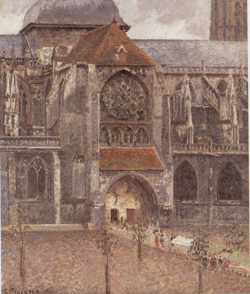 Portail de l'église Saint-Jacques à Dieppe, 1901, Camille Pissarro