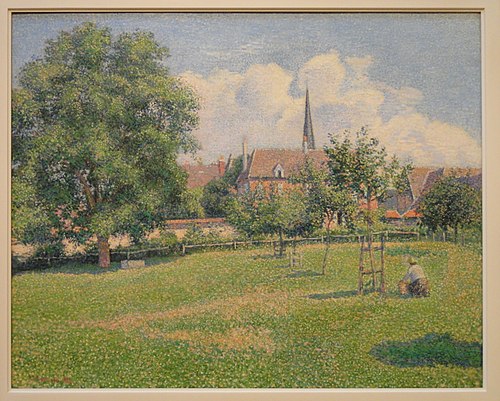 La Maison de La Sourde et Le Clocher D'Éragny, 1886, Camille Pissarro