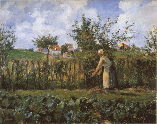 In the vegetable garden, 1878, Camille Pissarro
