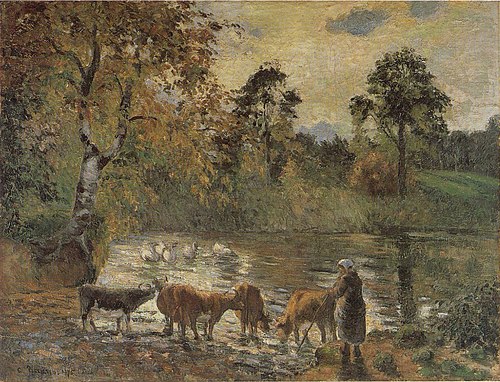 The Pond at Montfoucault, 1875, Camille Pissarro
