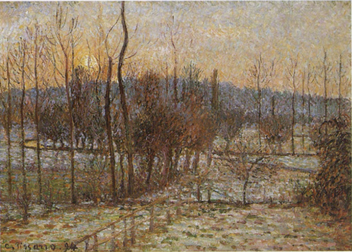 Neige, soleil couchant, Éragny, 1894, Camille Pissarro