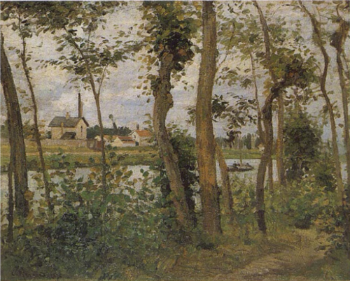 Bords de l'Oise à Pontoise, 1874, Camille Pissarro