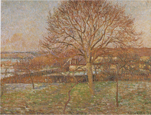 Le Grand Noyer, gelée blanche, Éragny, 1894, Camille Pissarro