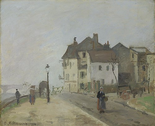 Le Quai du Pothuis à Pontoise, 1872, Camille Pissarro
