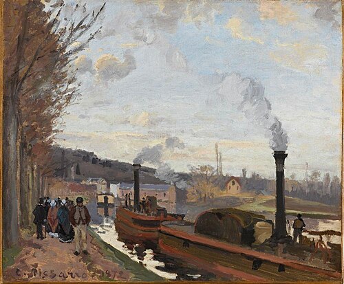 Bords de la Seine à Bougival, 1872, Camille Pissarro