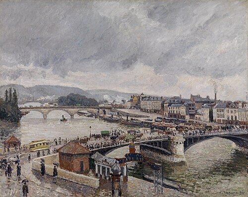 Rouen. Les ponts Boieldieu et Corneille, effet de pluie, 1896, Camille Pissarro