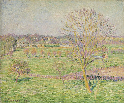Le pré et le grand noyer, printemps, Eragny, 1892, Camille Pissarro