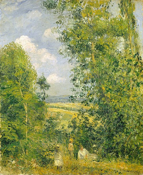 Repos dans le bois (côte des Grouettes), Pontoise, 1878, Camille Pissarro