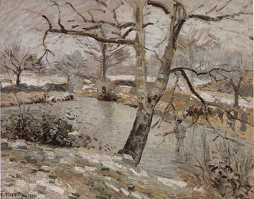 L'étang de Montfoucault, effet d'hiver, 1874, Camille Pissarro