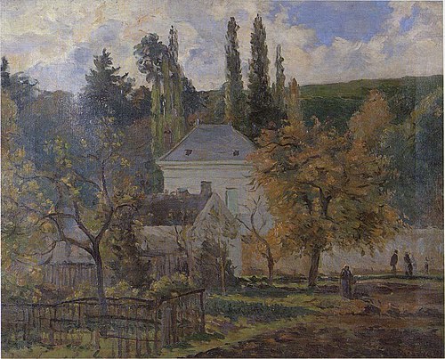 Maison bourgeoise à l'Hermitage, Pontoise, 1873, Camille Pissarro
