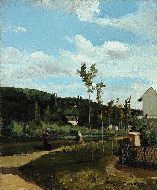 Promenade sur un chemin, La Varenne-Saint-Hilaire, 1864, Camille Pissarro