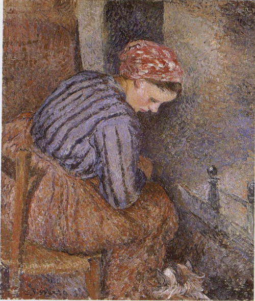 Paysanne se chauffant, 1883, Camille Pissarro
