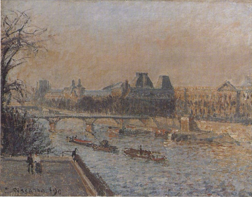 Le Louvre, soleil couchant, 3e série, 1902, Camille Pissarro