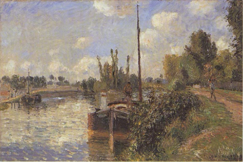Bord de l’Oise, Pontoise, 1877, Camille Pissarro