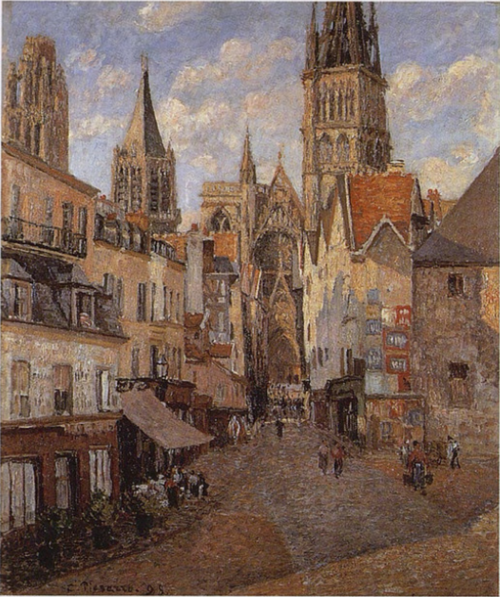 La Rue de l'Épicerie à Rouen, fin d'après-midi, 1898, Camille Pissarro