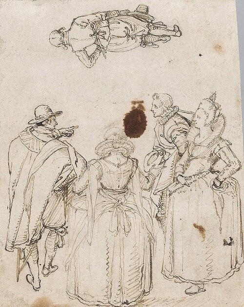 Two studies of figures., 1602, Jacob de Gheyn II