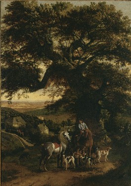 Paysage avec chasseurs et leur meute, 1684, Jan Siberechts