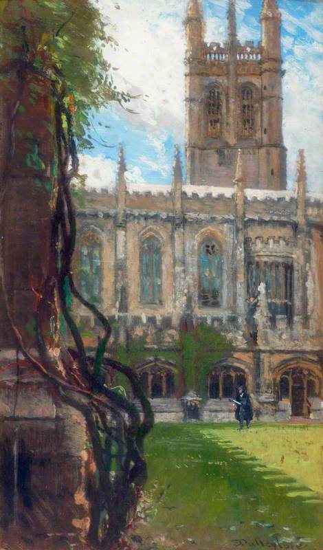 Magdalen College, Oxford, from the Cloisters, 1899, John Fulleylove