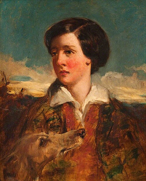 Boy with a Hound, 1850, Thomas Faed