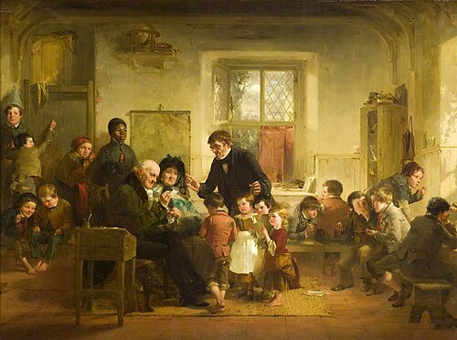 The Visit of the Patron and Patroness to the Village School, 1851, Thomas Faed