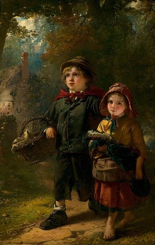 The Orphans, 1854, Thomas Faed
