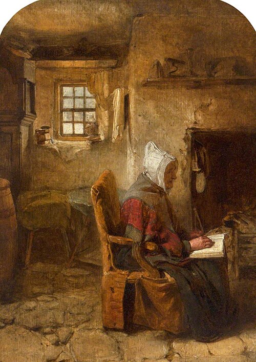 Old Woman Reading, 1861, Thomas Faed