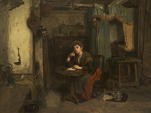 'What shall I say to him?', 1888, Thomas Faed