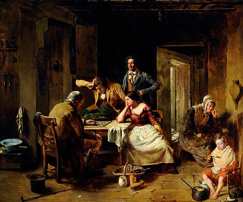 A Game of Draughts, , Thomas Faed