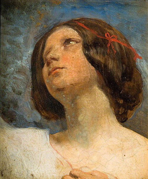 Study of a Woman's Head, , Thomas Faed