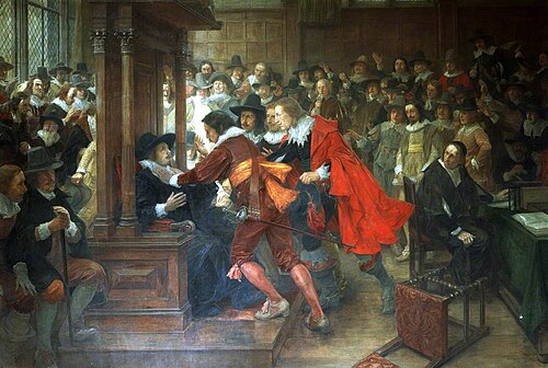 House of Commons, 1628–1629, Speaker Finch Held by Holles and Valentine, 1912, Andrew Carrick Gow