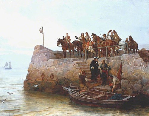 A Lost Cause: Flight of King James II after the Battle of the Boyne, 1888, Andrew Carrick Gow