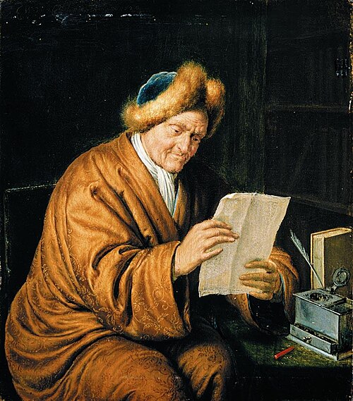 An Old Man Reading, 1729, Willem van Mieris